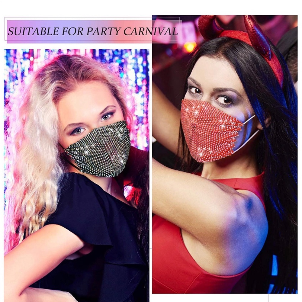 2/$15 Rhinestone Face Mask